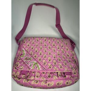 Vera Bradley Bermuda‎ Pink Green Paisley Adj. Shoulder Book Diaper Bag